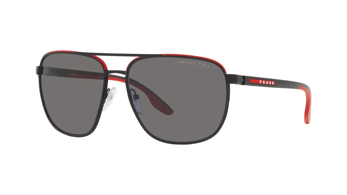 Prada Linea Rossa PS 50YS 62 Polar Dark Grey Black Red Polarised