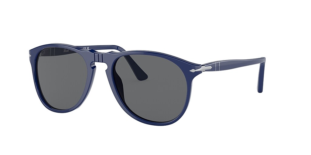 Persol PO9649S 55 Dark Grey & Solid Blue Sunglasses | Sunglass Hut USA