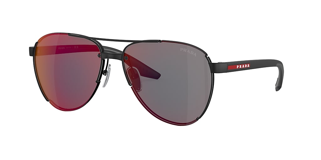 Prada Linea Rossa PS 51YS 61 Dark Grey Mirror Blue/Red & Matte Black ...