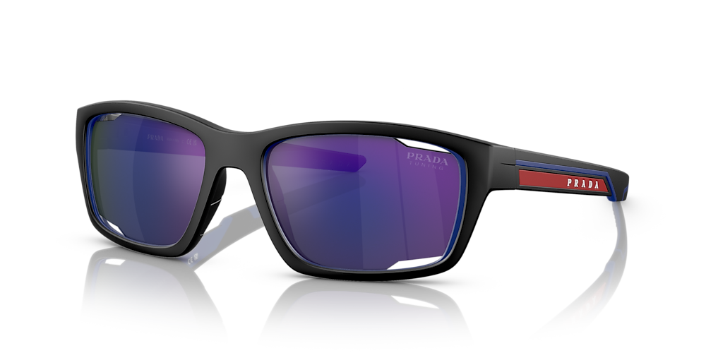 Prada Linea Rossa PS 04YS 57 Blue Multilayer Tuning Matte Black