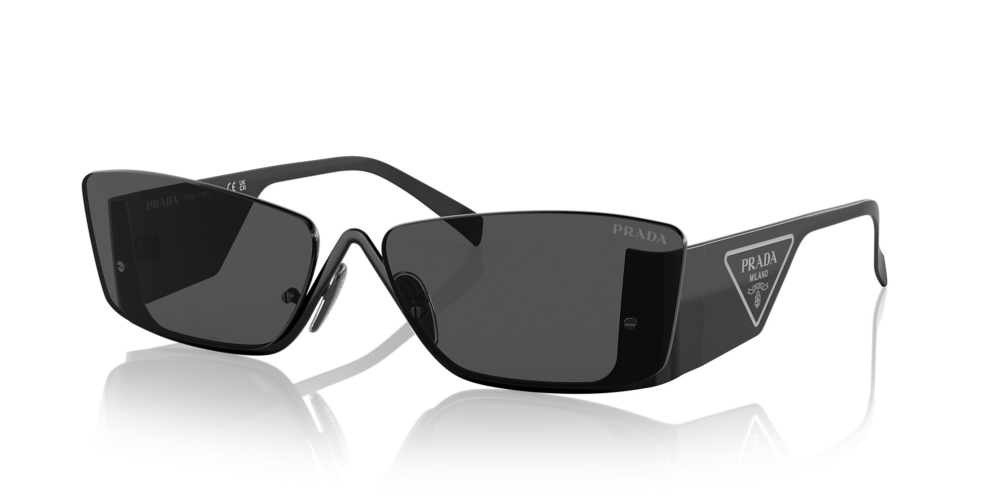 Prada PR 59ZS 64 Dark Grey & Black Sunglasses | Sunglass Hut United Kingdom