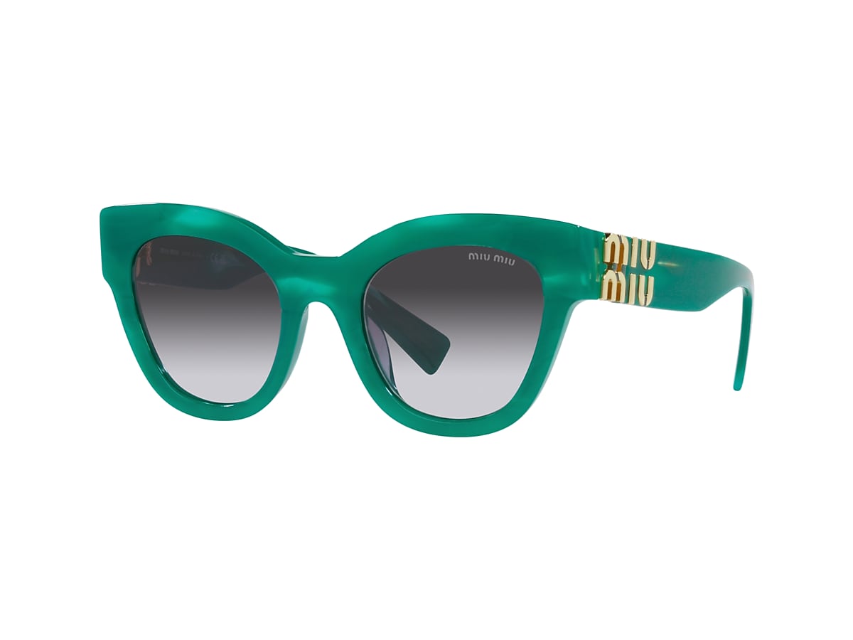 MIU MIU MU 01YS Green - Woman Luxury Sunglasses, Grey Gradient Lens