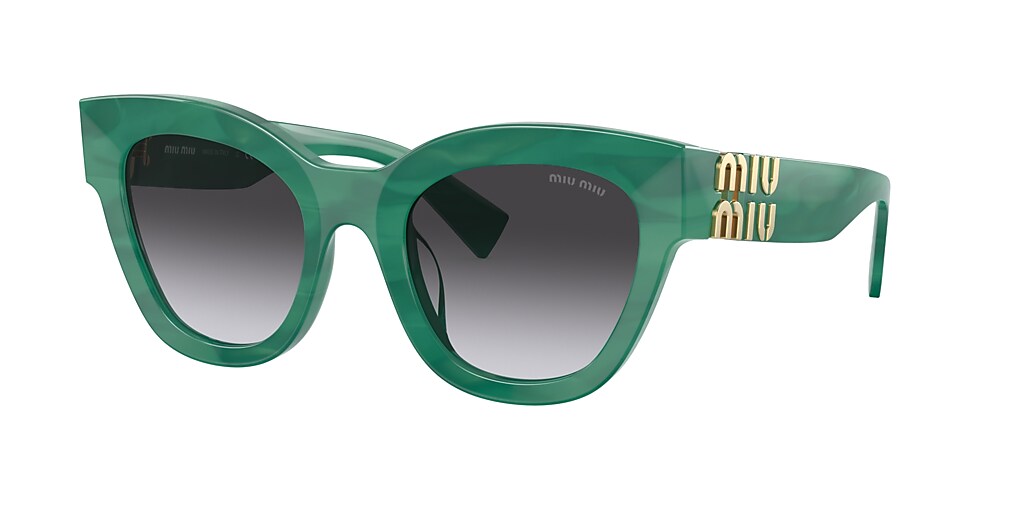 Miu Miu MU 01YS 51 Grey Gradient & Green Sunglasses | Sunglass Hut USA