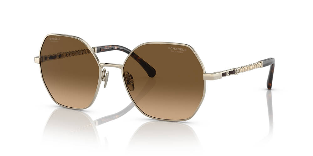 Chanel Square Sunglasses CH4281QH 56 Brown & Gold & Dark Tortoise Polarised  Sunglasses