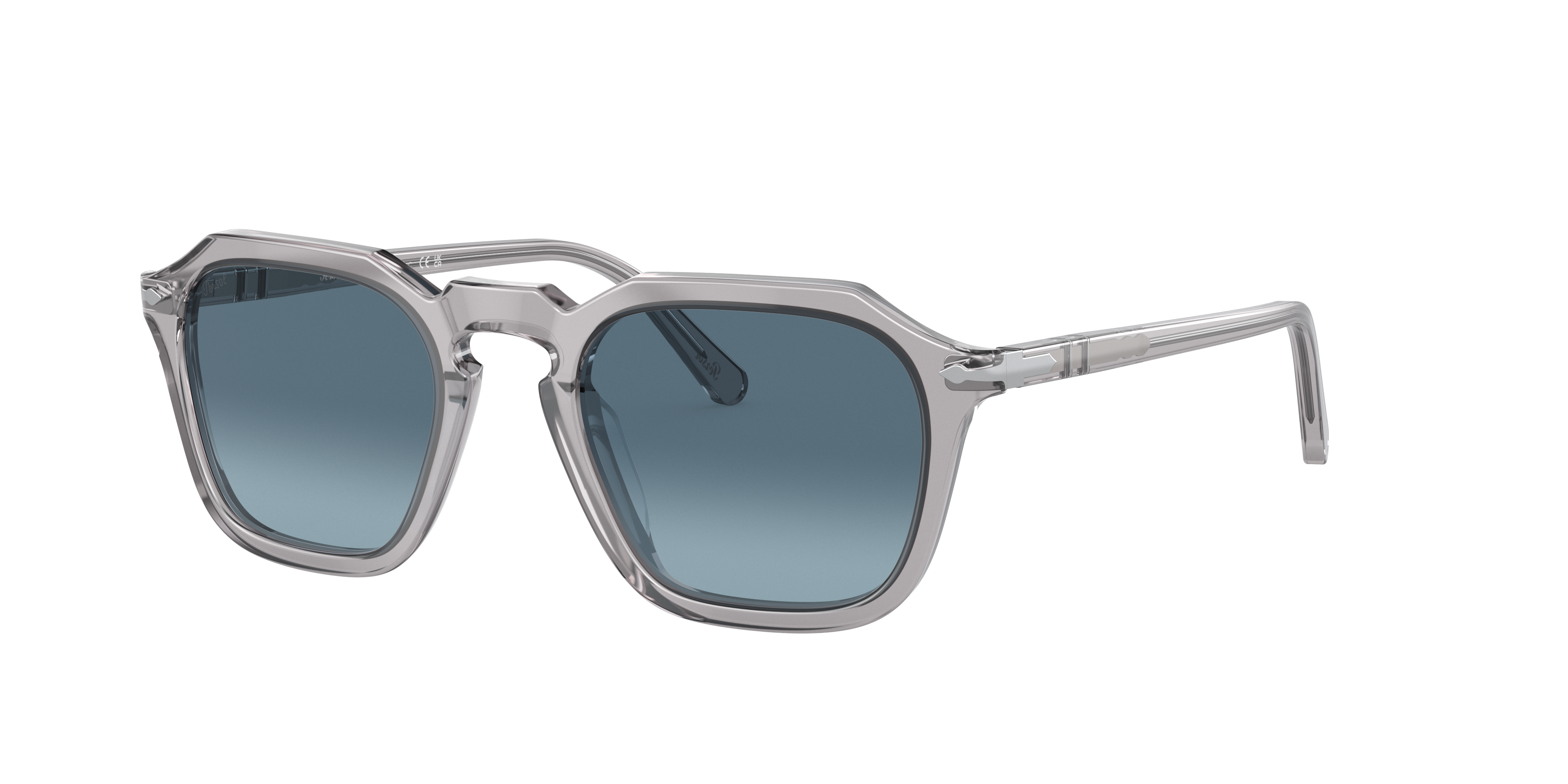 Persol Po3292s Transparent Grey Sunglasses In Azure Gradient Blue