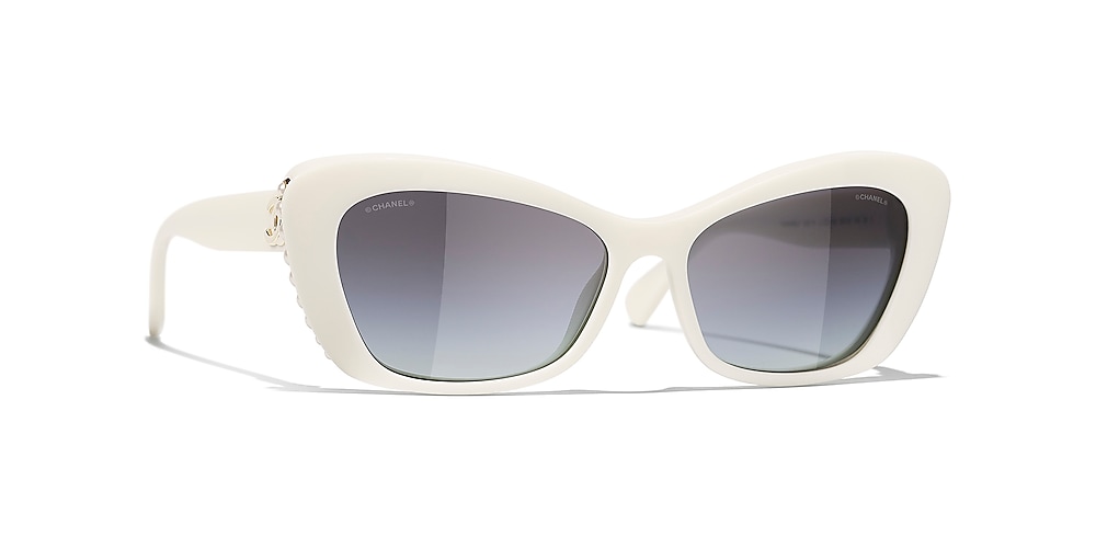 Chanel Cat Eye Sunglasses CH5481H 56 Grey & White Sunglasses