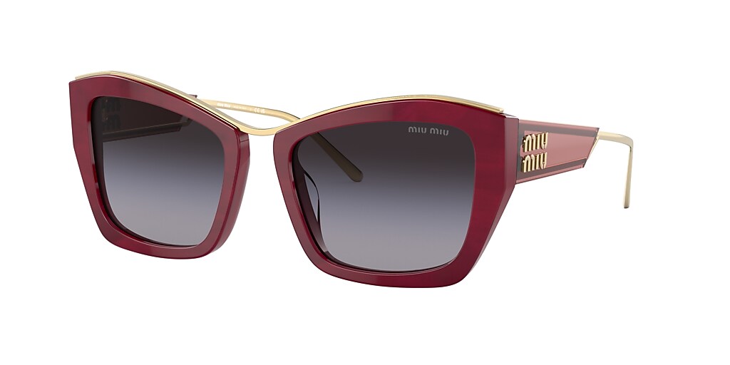 Miu Miu MU 02YS 55 Grey Gradient & Bordeaux Sunglasses | Sunglass Hut USA