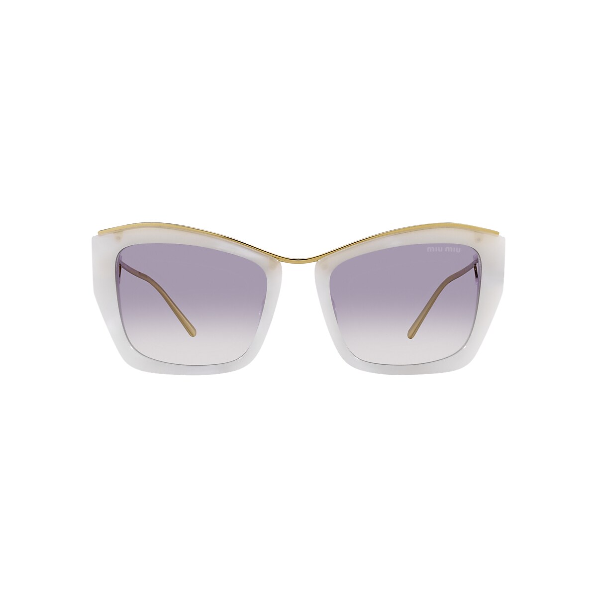 Miu Miu MU 02YS 55 Clear Gradient Blue & White Sunglasses 