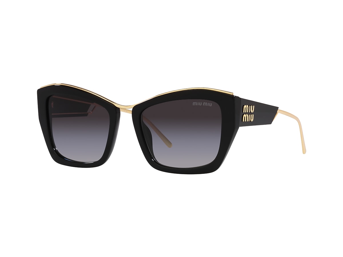 MIU MIU MU 02YS Black - Woman Luxury Sunglasses, Grey Gradient Lens