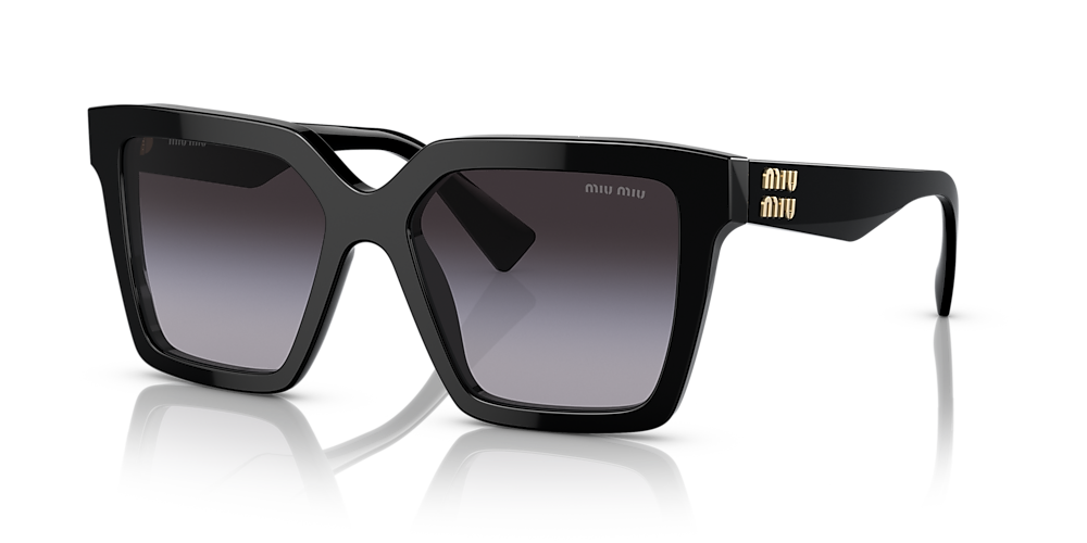MIU MIU MU 03YS Black - Women Luxury Sunglasses, Gradient Grey Lens