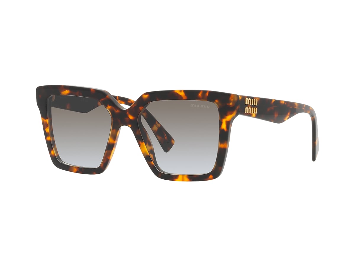 Miu Miu MU 03YS 54 Gradient Grey & Honey Havana Sunglasses 