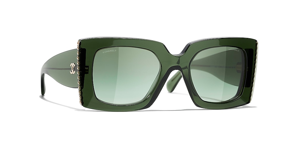 Chanel Square Sunglasses CH5480H 52 Green & Dark Green Sunglasses