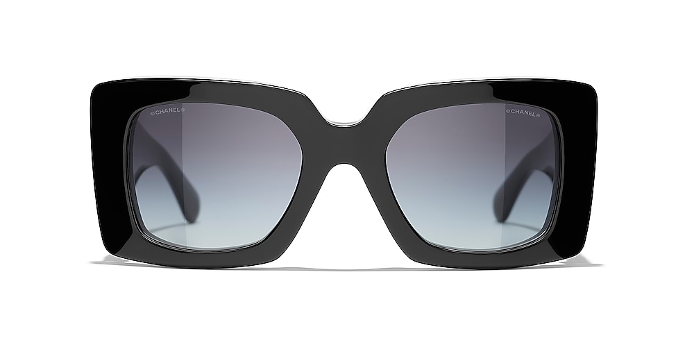 Chanel Square Sunglasses CH5480H 52 Grey & Black & Gold Sunglasses