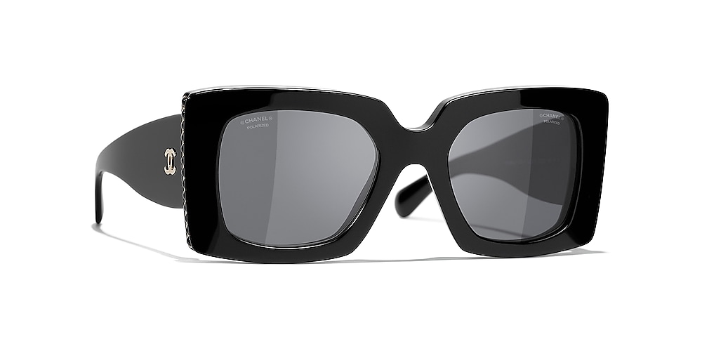 Chanel Square Sunglasses CH5480H 52 Grey & Black Polarised