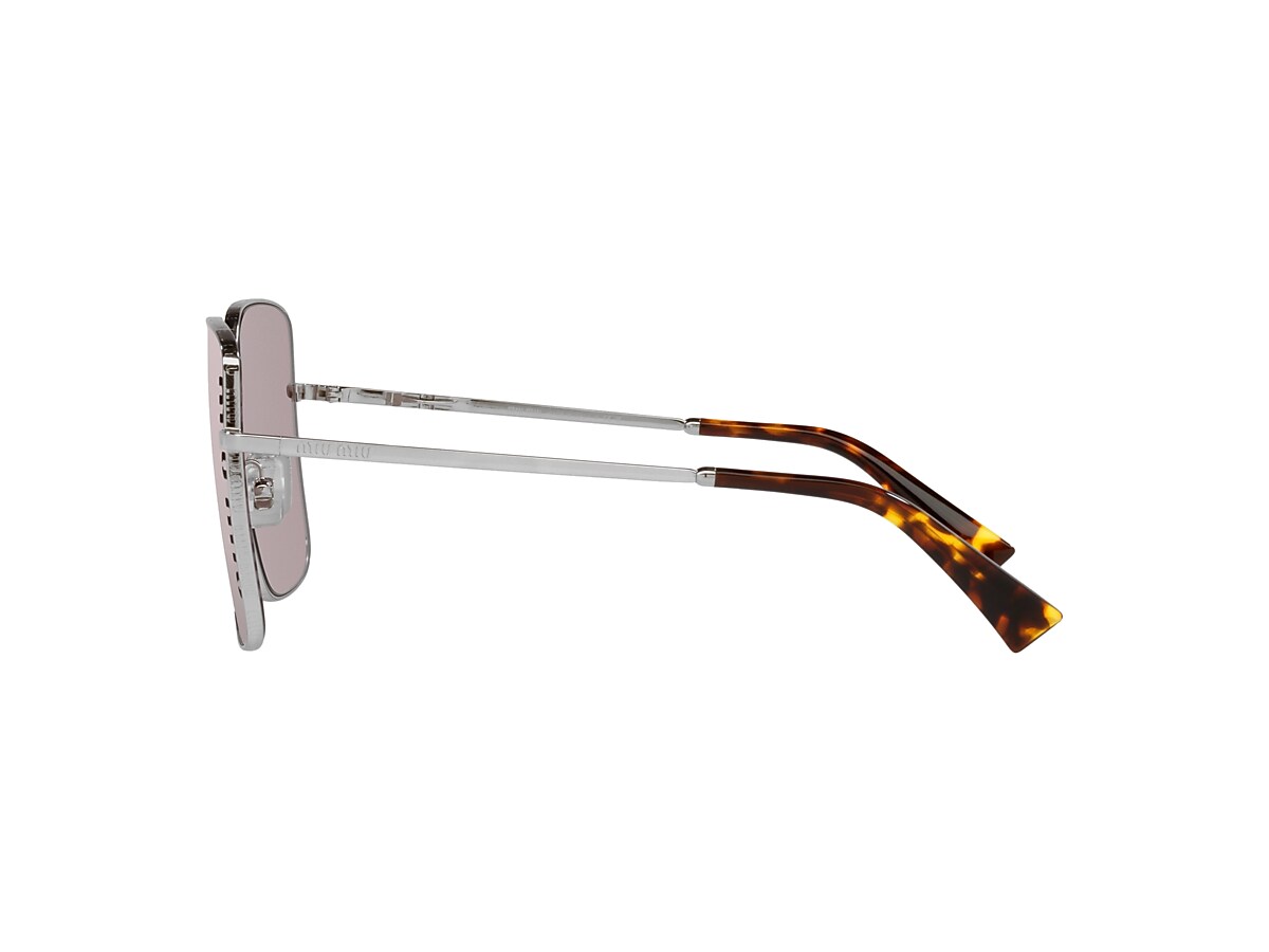 Miu Miu MU 51YS 60 Violet Mirror Flash Silver & Silver Sunglasses 