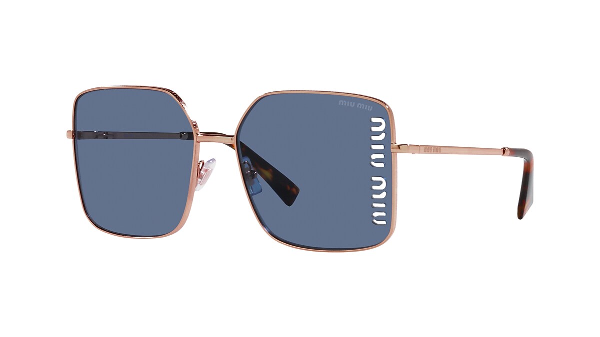 Miu Miu MU 51YS 60 Dark Blue & Rose Gold Sunglasses | Sunglass Hut 