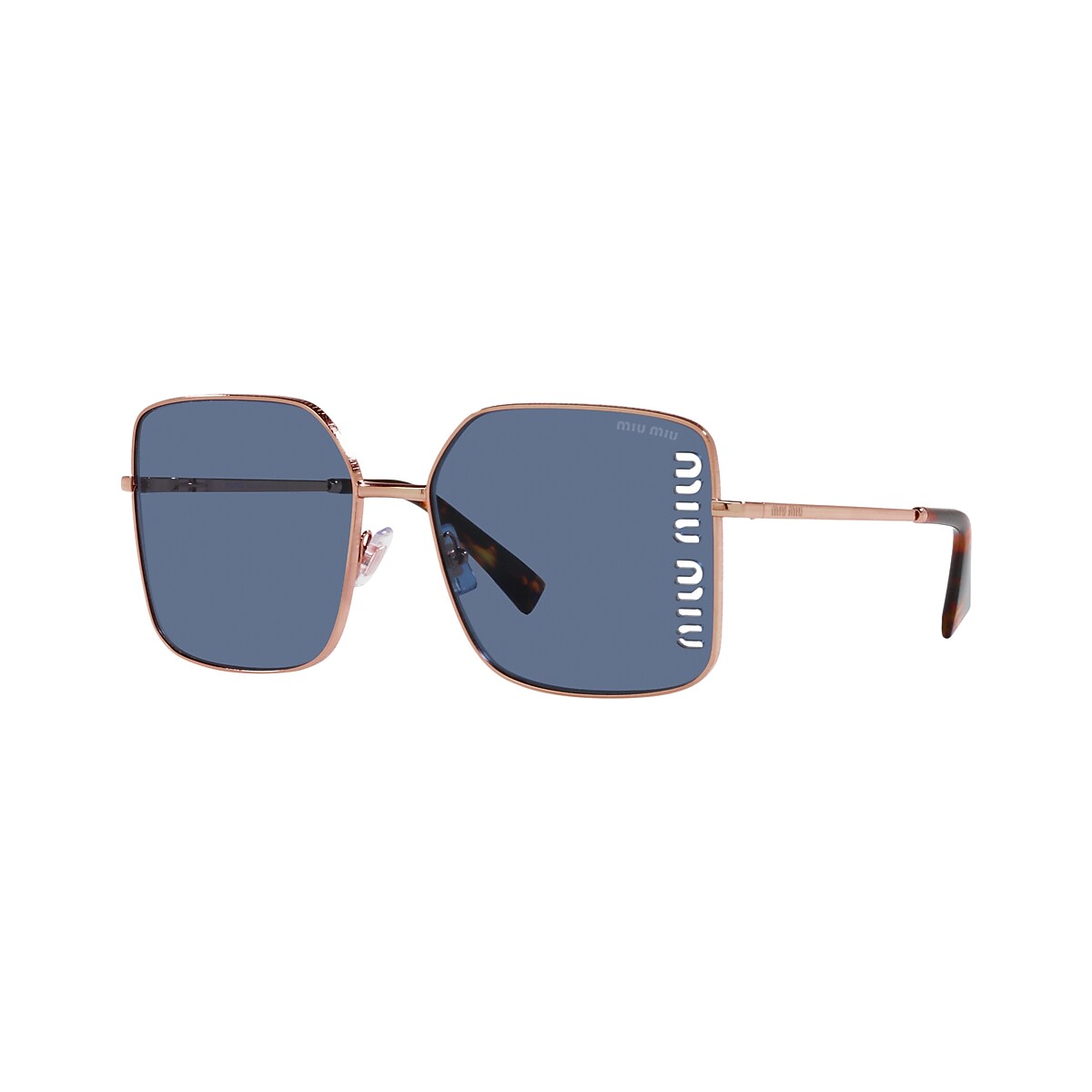 Miu Miu MU 51YS 60 Dark Blue & Rose Gold Sunglasses | Sunglass Hut 