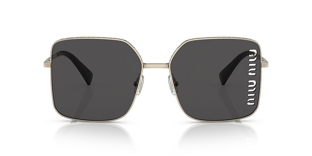 Miu Miu MU 51YS 60 Dark Grey & Pale Gold Sunglasses | Sunglass Hut USA