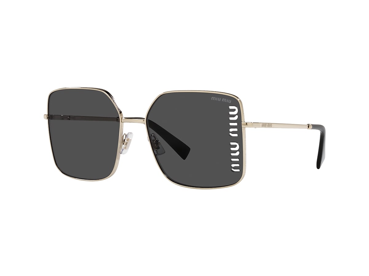 MIU MIU MU 51YS Pale Gold - Women Luxury Sunglasses, Dark Grey Lens