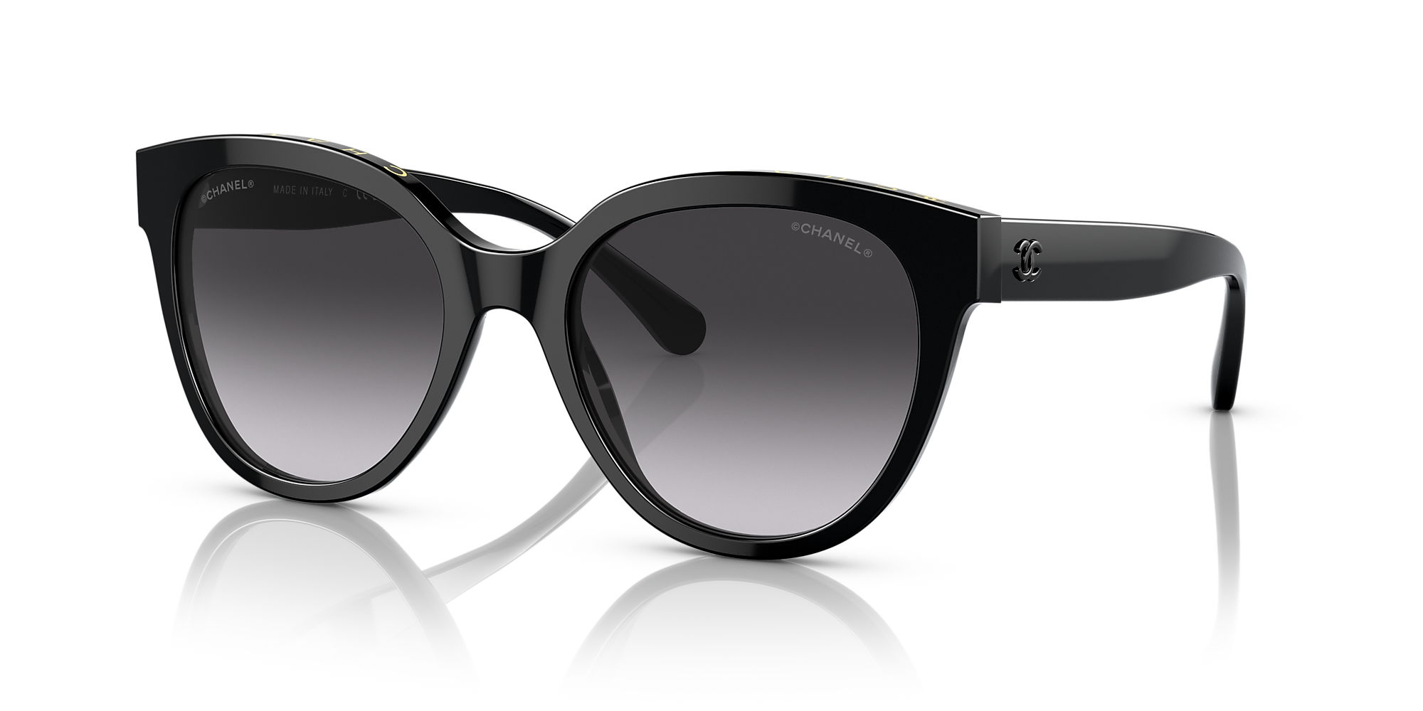 Chanel Butterfly Sunglasses CH5414 54 Grey & Black & Yellow Sunglasses