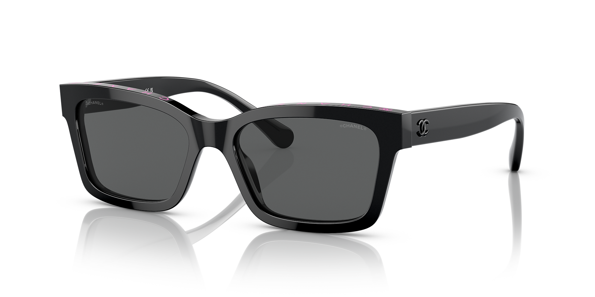 Chanel Square Sunglasses CH5417 54 Grey & Black & Pink Sunglasses