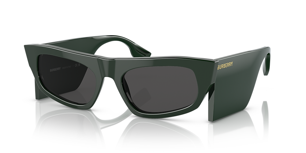 Burberry BE4385 Palmer 55 Dark Grey & Green Sunglasses | Sunglass Hut USA