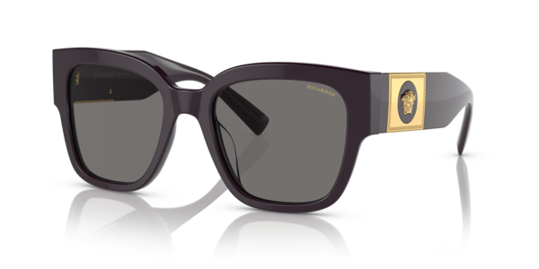 Óculos de sol Versace Squared VE4437U, formato quadrado, armação em acetato, lente marrom degradê