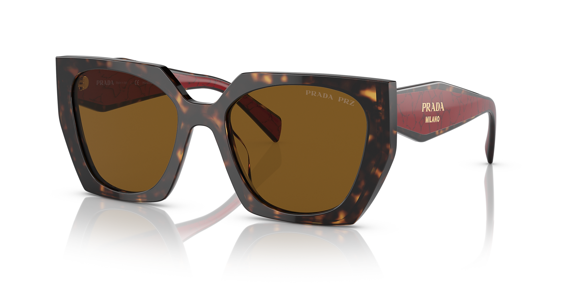 Prada PR 15WS 54 Dark Brown Polar & Tortoise Polarized Sunglasses ...