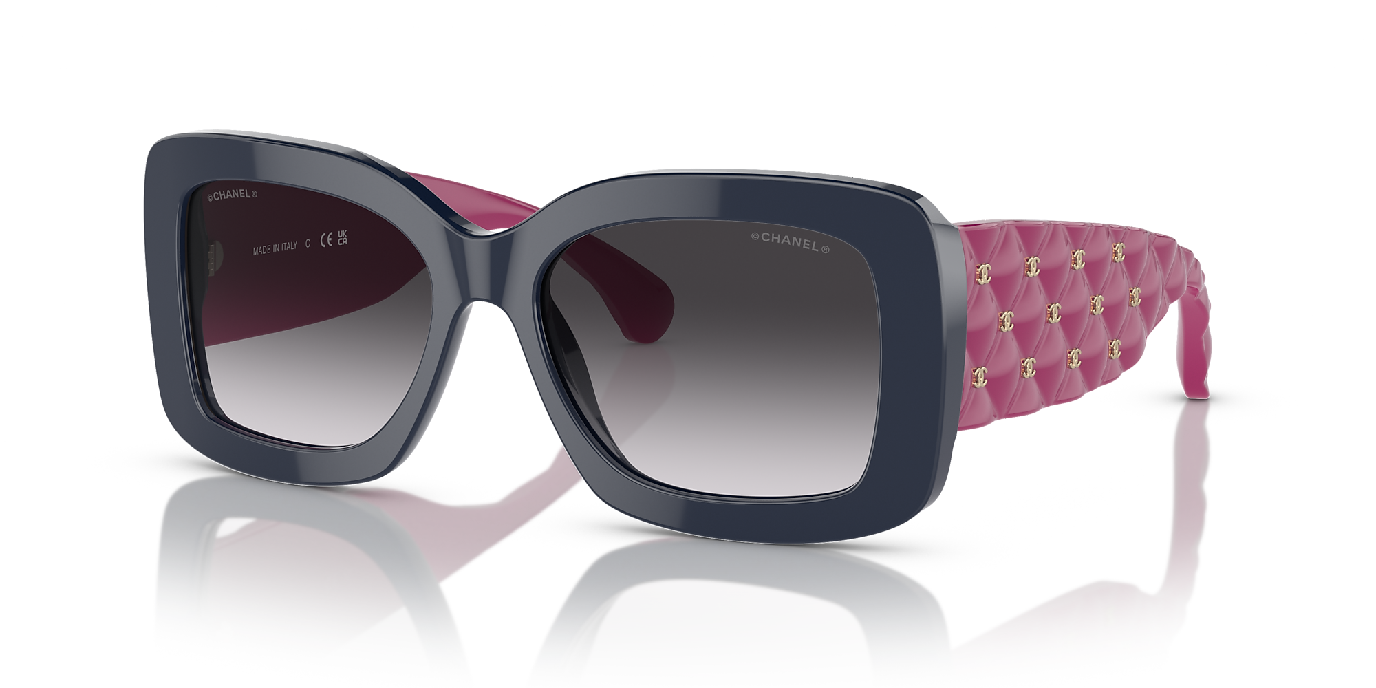 Chanel Rectangle Sunglasses CH5483 54 Grey & Blue & Pink Sunglasses