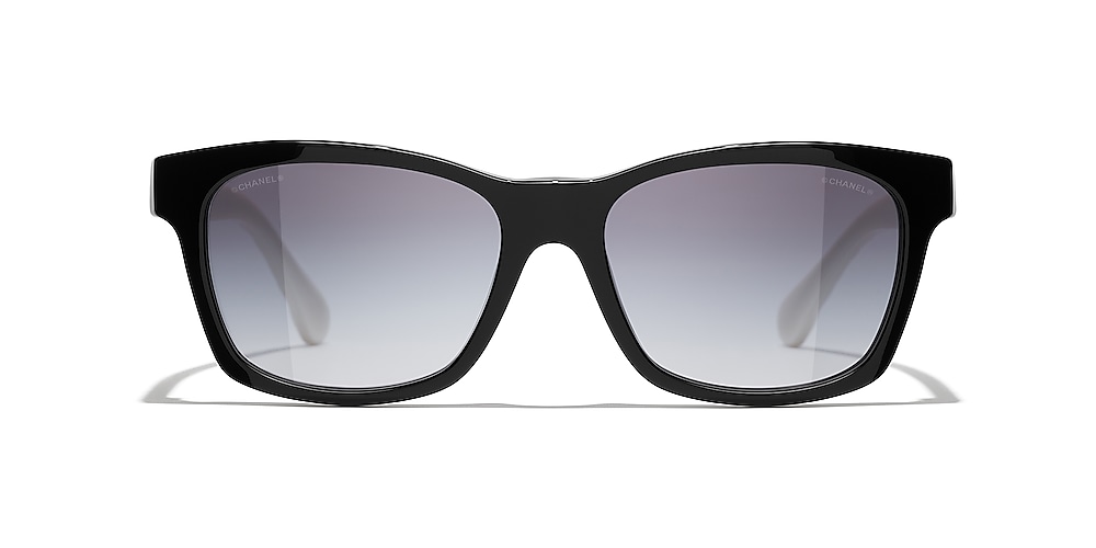 Chanel Square Sunglasses CH5484 54 Grey & Black & White Sunglasses