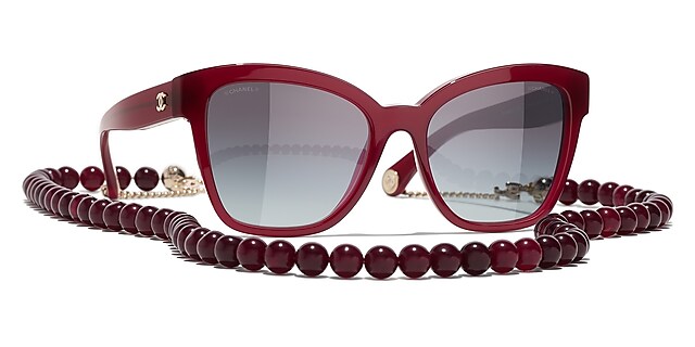 Chanel Square Sunglasses CH5487 55 Brown & Beige & Gold Sunglasses