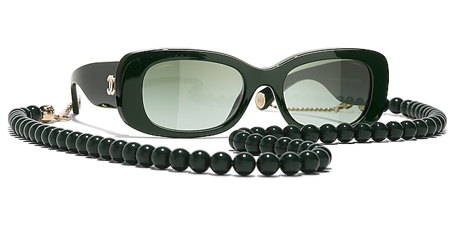 Chanel 5488 1702/8E Sunglasses Rectangle Sunglasses Green