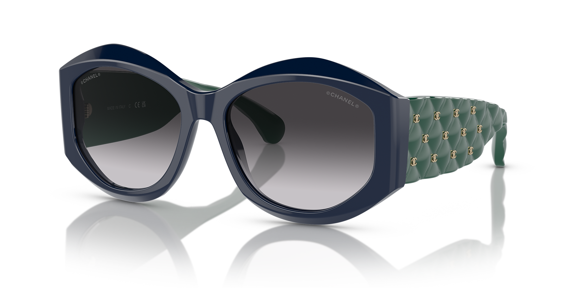 Chanel Oval Sunglasses CH5486 56 Grey & Blue & Green Sunglasses