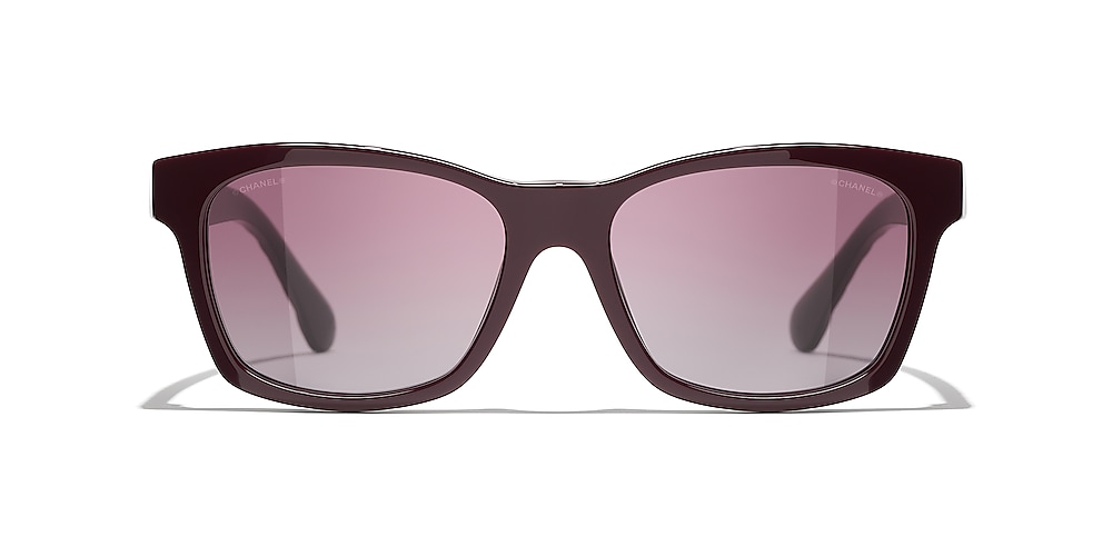 Chanel Square Sunglasses CH5484A 54 Burgundy & Burgundy Sunglasses