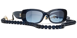 Chanel Rectangle Sunglasses CH5488A 52 Blue & Dark Blue & Gold Sunglasses