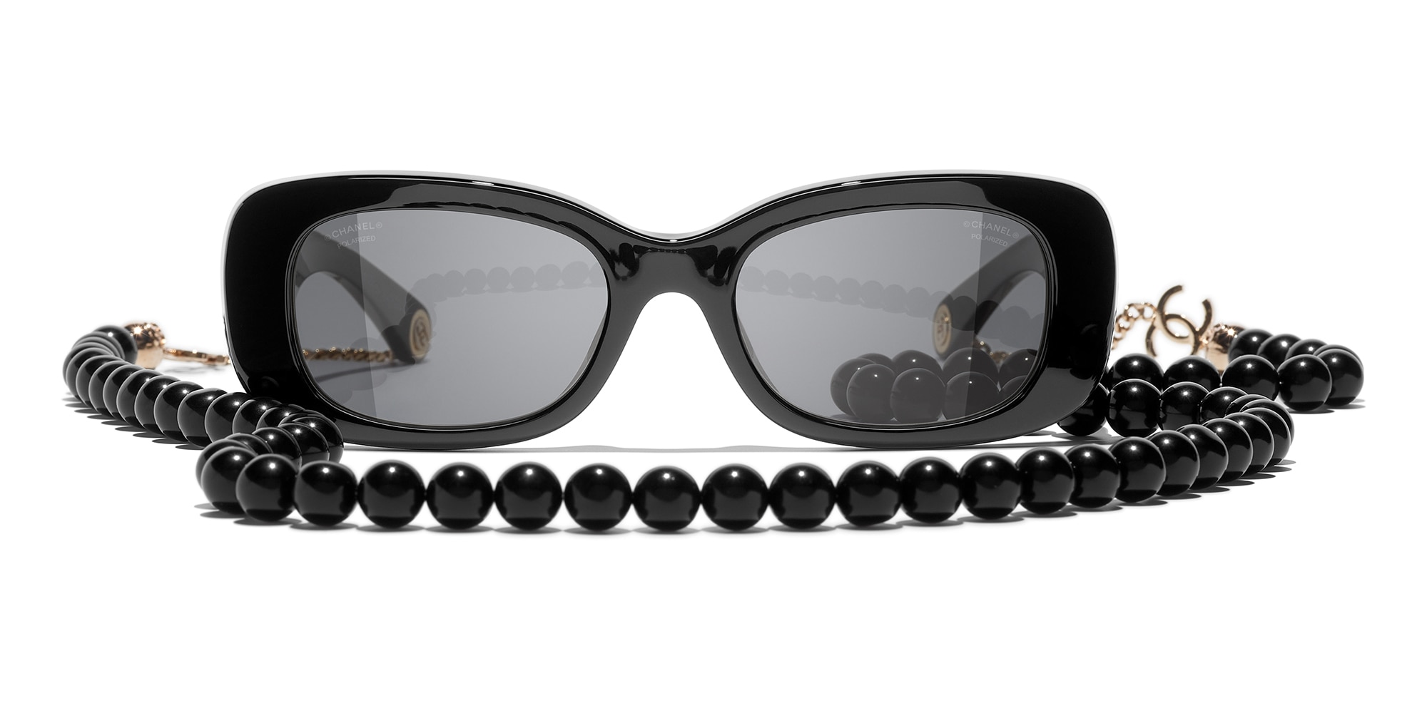 Chanel Black Acetate Frame Rectangle Sunglasses5366  Yoogis Closet