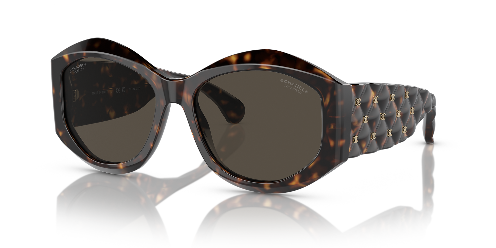 Chanel Oval Sunglasses CH5486 56 Brown & Dark Tortoise Polarised