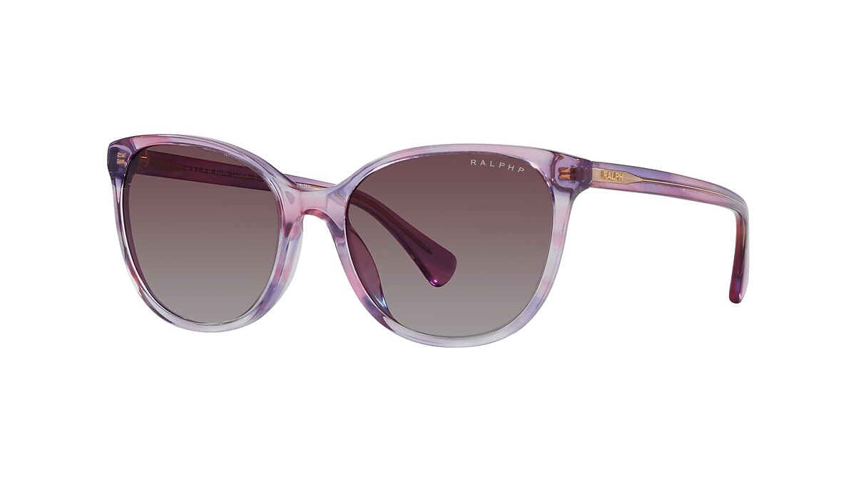 RALPH RA5282U Shiny Striped Purple - Women Sunglasses, Demo Lens Lens