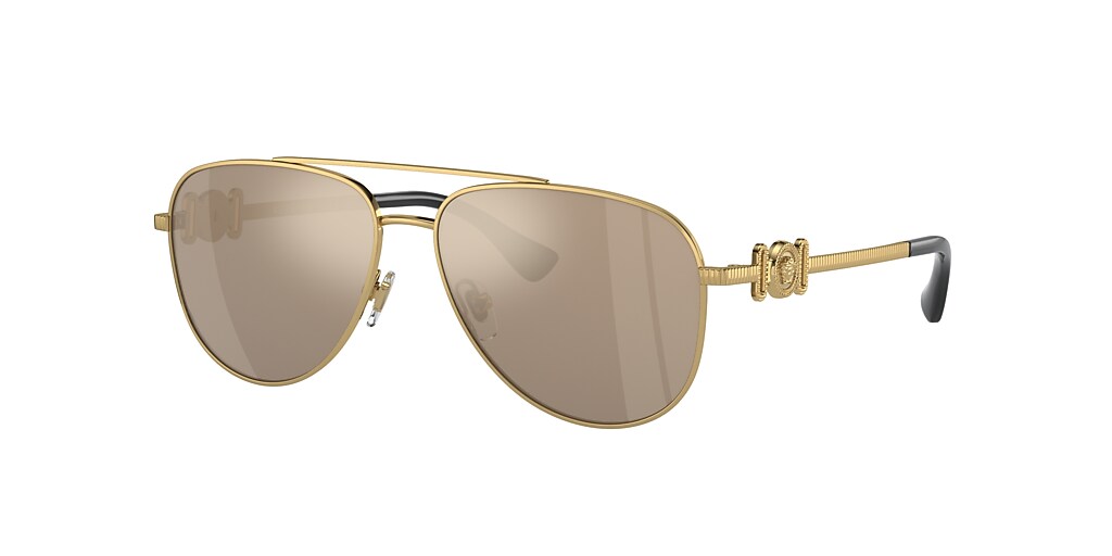 Versace VK2002 Kids 52 Brown Mirror Gold & Gold Sunglasses | Sunglass ...