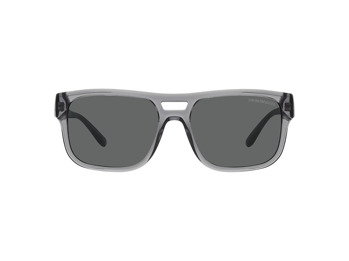 EMPORIO ARMANI EA4197 Transparent Grey - Men Sunglasses, Dark Grey Lens