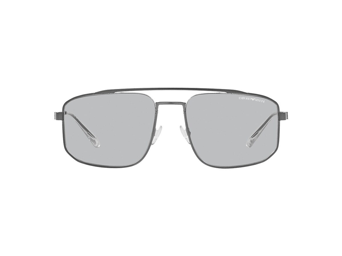 Emporio Armani EA2139 57 Hellgrau und Matt Gunmetal Sonnenbrillen 