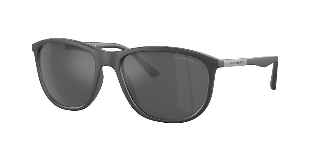 Emporio Armani EA4201 58 Grey Mirror Silver & Matte Grey Sunglasses ...