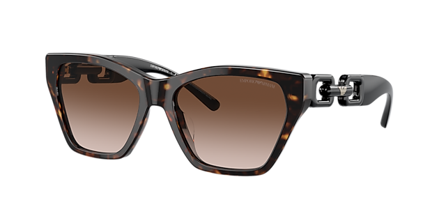 Emporio Armani EA4203U 55 Gradient Brown & Shiny Havana Sunglasses 