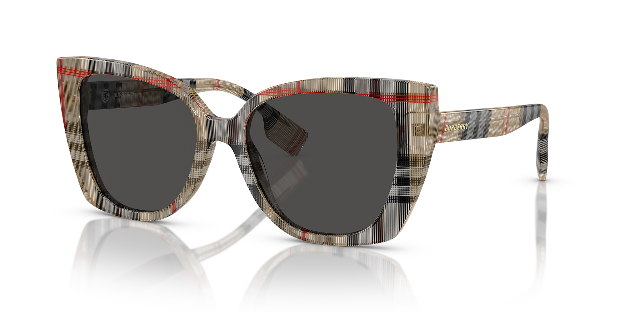 Burberry BE4393 Meryl 54 Dark Grey & Vintage Check Sunglasses ...