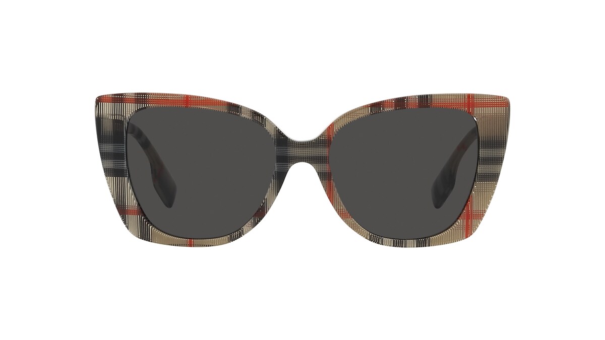 Burberry BE4393 Meryl 54 Dark Grey & Vintage Check Sunglasses 