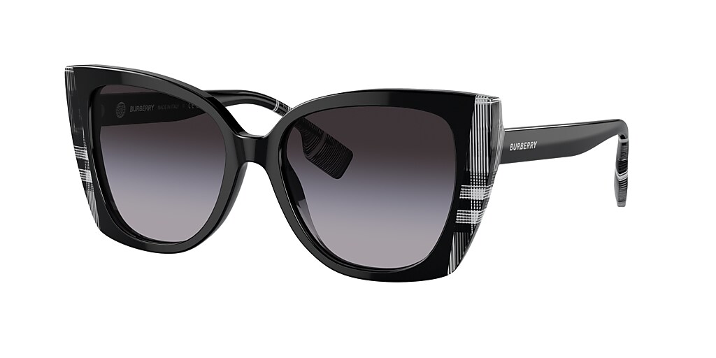 Burberry BE4393 Meryl 54 Grey Gradient & Black/Check White Black ...