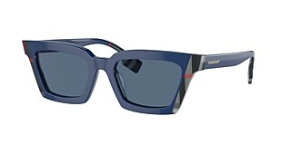 Burberry BE4392U Briar 52 Dark Blue & Blue/Navy Check Sunglasses 