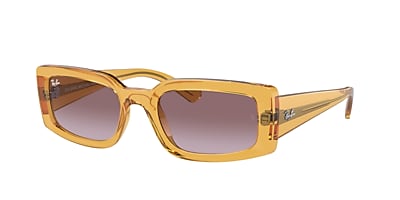 Ray-Ban RB4395 Kiliane Sunglasses Sunglass Bio-Based Hut USA 54 Dark Yellow Violet | & Transparent