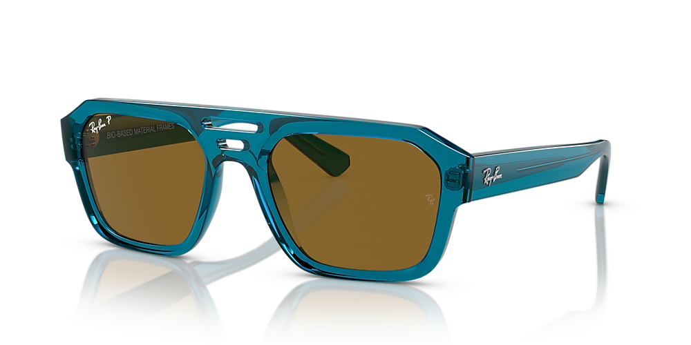 Ray-Ban RB4397 Corrigan Bio-Based 54 Dark Brown & Transparent Light Blue  Polarized Sunglasses | Sunglass Hut USA