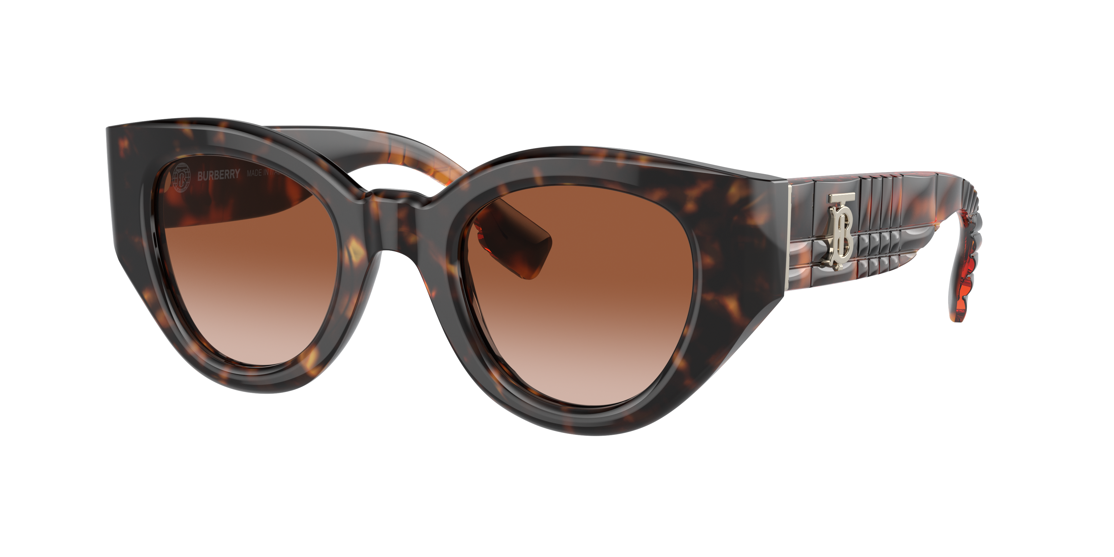 Shop Burberry Woman Sunglass Be4390 Meadow In Brown Gradient